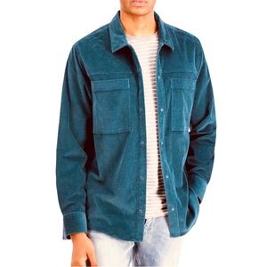 Sun + Stone Corduroy Snap Closure Long Sleeve Shirt Shacket Size M